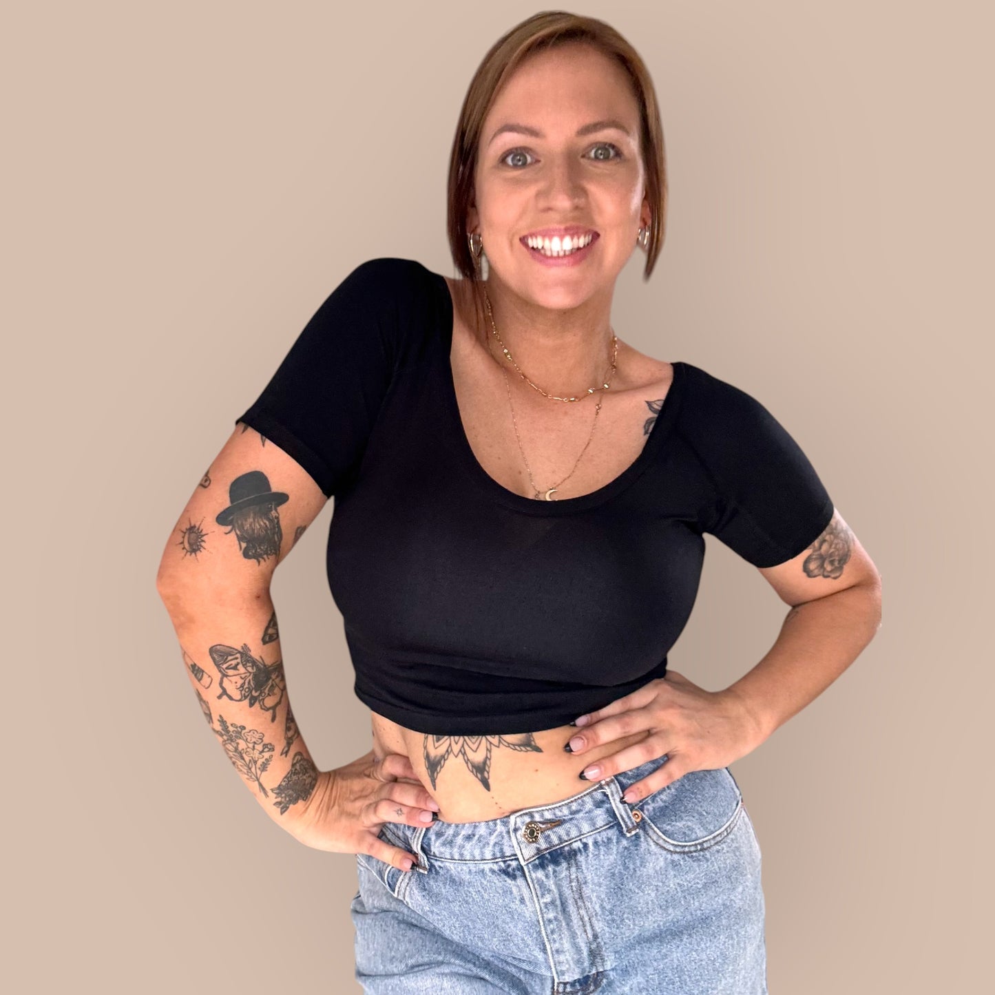 Black Sweat-proof crop